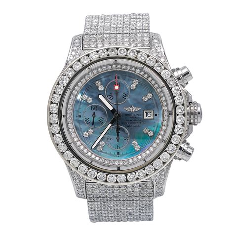 breitling watches iced out|Large Iced Out Diamond Breitling Super Avenger Watch For Men .